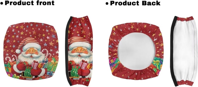 LedBack 3 Piece Set Walker Accessories Santa Claus Walker Seat Cover Soft Rollator Seat and Back Rest Covers Underseat Pouch Tote Christmas Decorations - Image 2